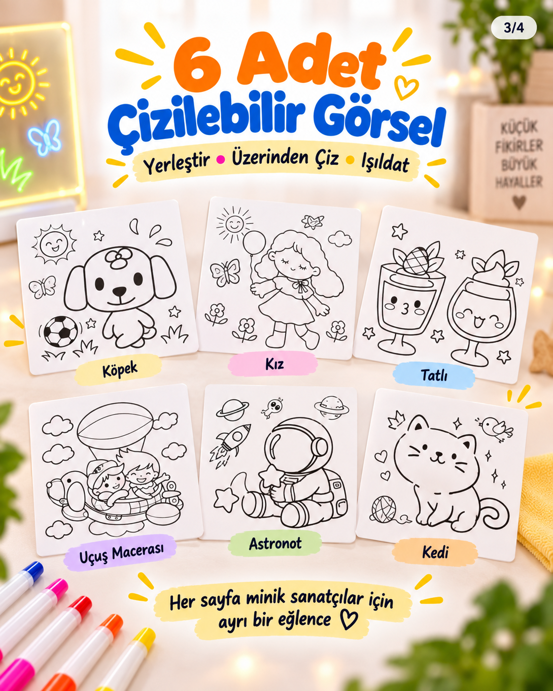 LEDLİ ÇİZİM TABLETİ (20X20)