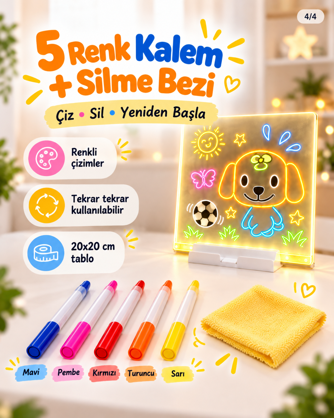 LEDLİ ÇİZİM TABLETİ (20X20)